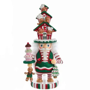 Kurt Adler 15-Inch Hollywood Battery-Operated Led Gingerbread House Hat Nutcracker