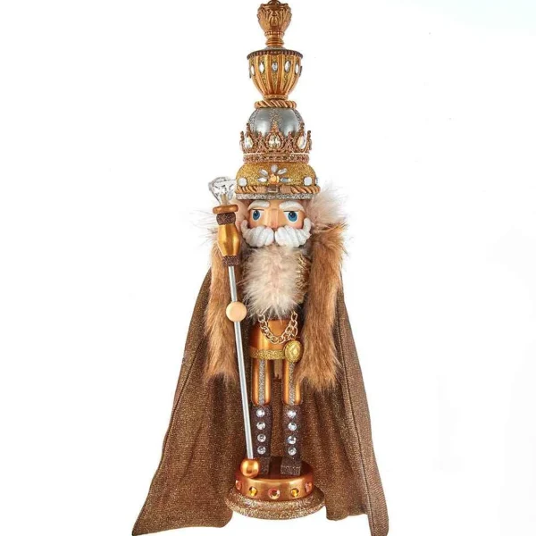 Kurt Adler 17.5-Inch Hollywood Gold With Fuzzy Cape King Nutcracker