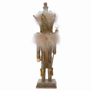 Kurt Adler 16-Inch Hollywood Platinum And Gold Glitter King Nutcracker