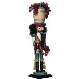Kurt Adler 18.9-Inch Hollywood Wine Barrel Hat Nutcracker