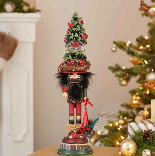 Kurt Adler 19.5-Inch Hollywood Cardinal In Tree Hat Nutcracker