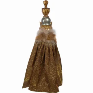 Kurt Adler 17.5-Inch Hollywood Gold With Fuzzy Cape King Nutcracker