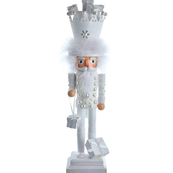 Kurt Adler 18-Inch Hollywood White King Nutcracker With Gifts