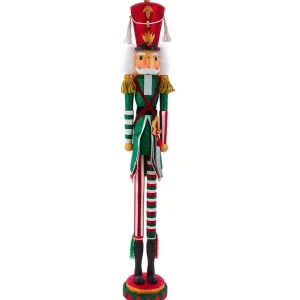 Kurt Adler 36-Inch Hollywood Red, White And Green Soldier Nutcracker