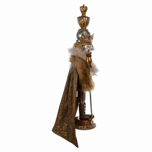 Kurt Adler 17.5-Inch Hollywood Gold With Fuzzy Cape King Nutcracker