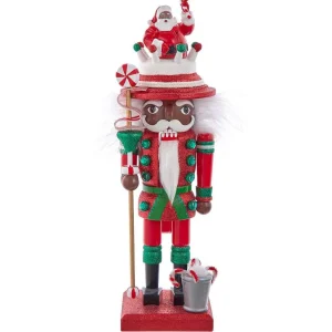 Kurt Adler 10-Inch Hollywood Black Nutcracker With Santa Hat