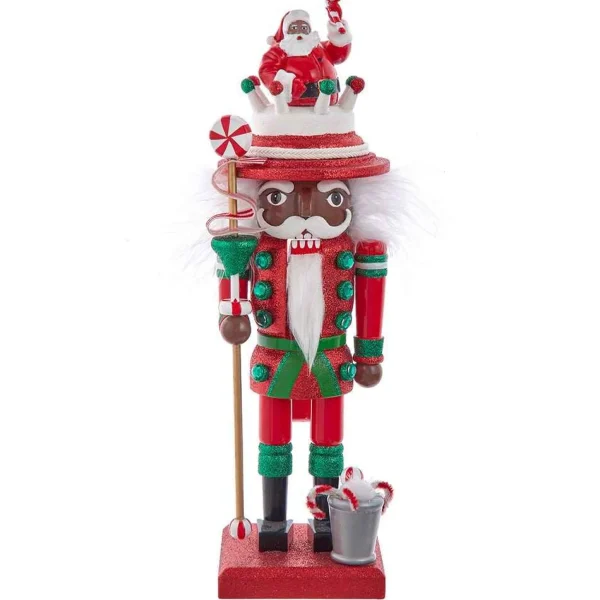 Kurt Adler 10-Inch Hollywood Black Nutcracker With Santa Hat