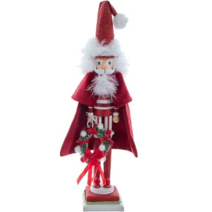 Kurt Adler 20-Inch Hollywood Red Skinny Nutcracker With Wreath
