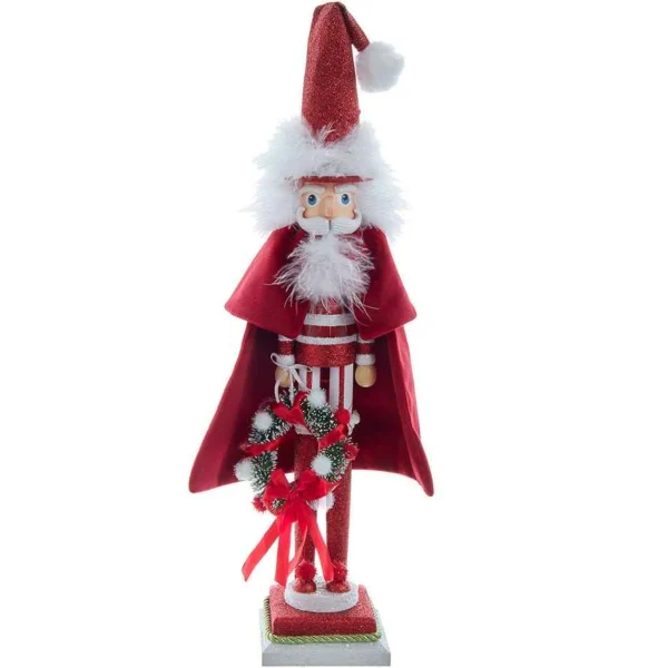 Kurt Adler 20-Inch Hollywood Red Skinny Nutcracker With Wreath