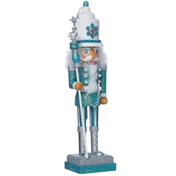 Kurt Adler 17-Inch Hollywood Turquoise/White Nutcracker