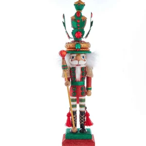 Kurt Adler 18-Inch Hollywood Red And Green Leaves Hat Nutcracker