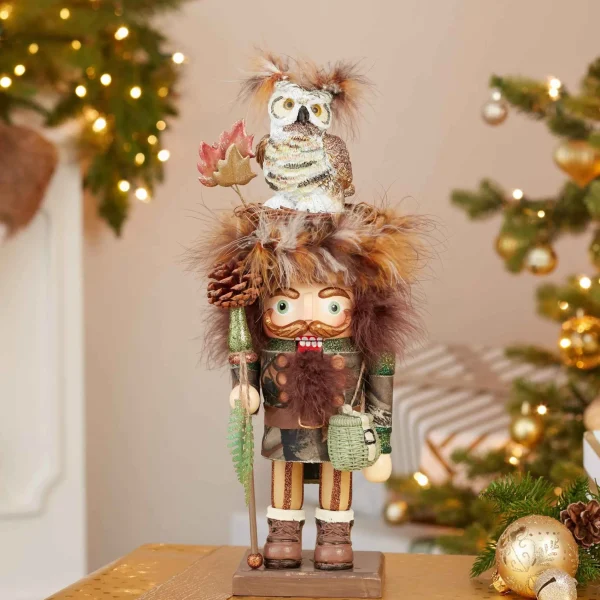 Kurt Adler 16-Inch Hollywood Woodsman Nutcracker With Owl Hat