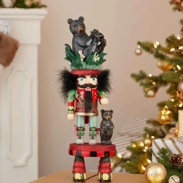 Kurt Adler 18-Inch Hollywood Black Bear Hat Nutcracker