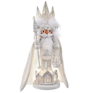 Kurt Adler 15-Inch Hollywood White Winter Led Hat Nutcracker