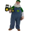 Kurt Adler 10-Inch John Deere Fabric Mache Farmer Santa