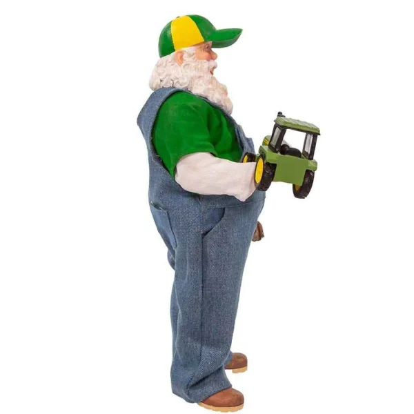 Kurt Adler 10-Inch John Deere Fabric Mache Farmer Santa