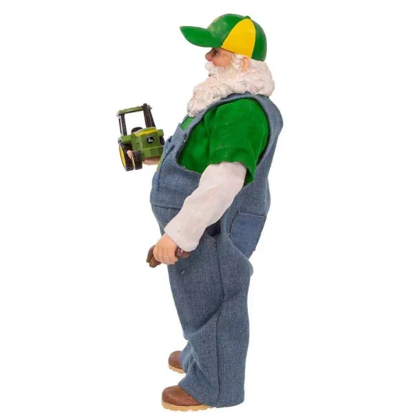 Kurt Adler 10-Inch John Deere Fabric Mache Farmer Santa
