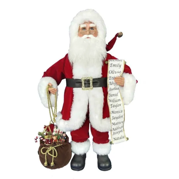 Kurt Adler 34-Inch Kringle Klaus Traditional Santa And List