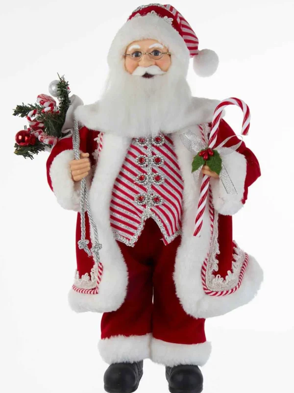 Kurt Adler 17.5-Inch Kringle Klaus Peppermint Santa