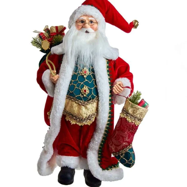 Kurt Adler 17-Inch Kringle Klaus Fancy Santa With Stocking