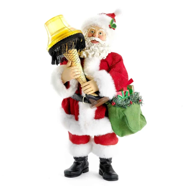 Kurt Adler 10-Inch Leg Lamp Fabriche Santa With Light