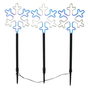 Kurt Adler 26-Inch Multi-Color Led Snowflake Yard Stake Set