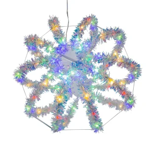 Kurt Adler 12-Inch Multi-Color Led Tinsel Foldable Sphere