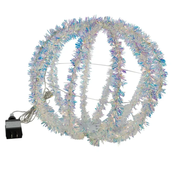 Kurt Adler 12-Inch Multi-Color Led Tinsel Foldable Sphere