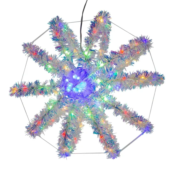 Kurt Adler 12-Inch Multi-Color Led Tinsel Foldable Sphere