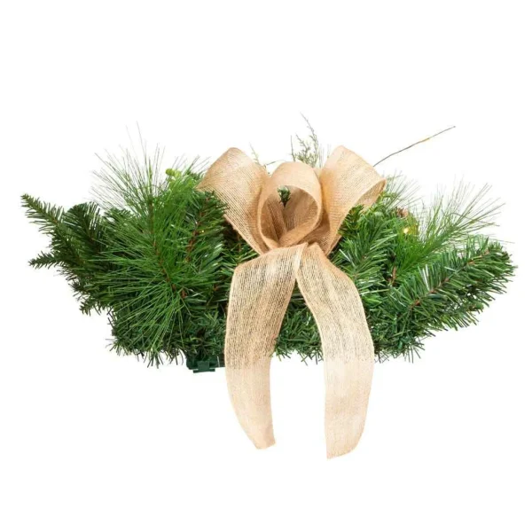 Kurt Adler 26-Inch Pre-Lit Pinecone Wall Tree With Bow