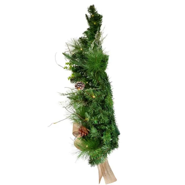 Kurt Adler 26-Inch Pre-Lit Pinecone Wall Tree With Bow