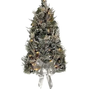 Kurt Adler 26-Inch Pre-Lit Snowy Silver Wall Tree