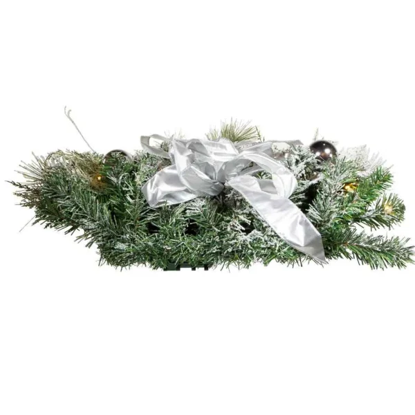Kurt Adler 26-Inch Pre-Lit Snowy Silver Wall Tree