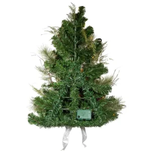 Kurt Adler 26-Inch Pre-Lit Snowy Silver Wall Tree