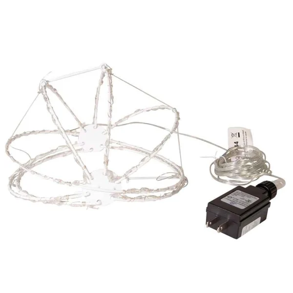 Kurt Adler 8-Inch Rgb Superbright Led Clear Wire Foldable Metal Sphere