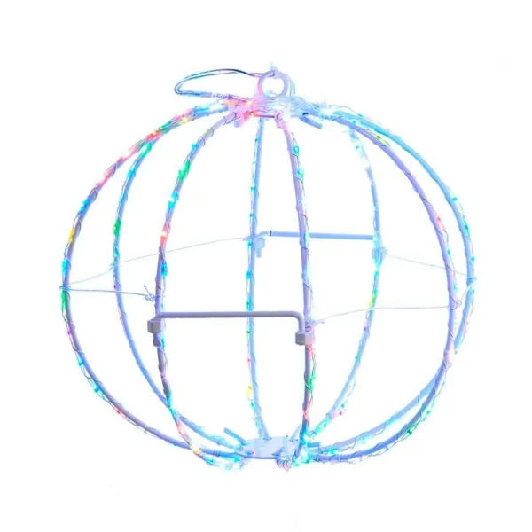 Kurt Adler 8-Inch Rgb Superbright Led Clear Wire Foldable Metal Sphere
