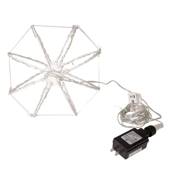 Kurt Adler 8-Inch Rgb Superbright Led Clear Wire Foldable Metal Sphere