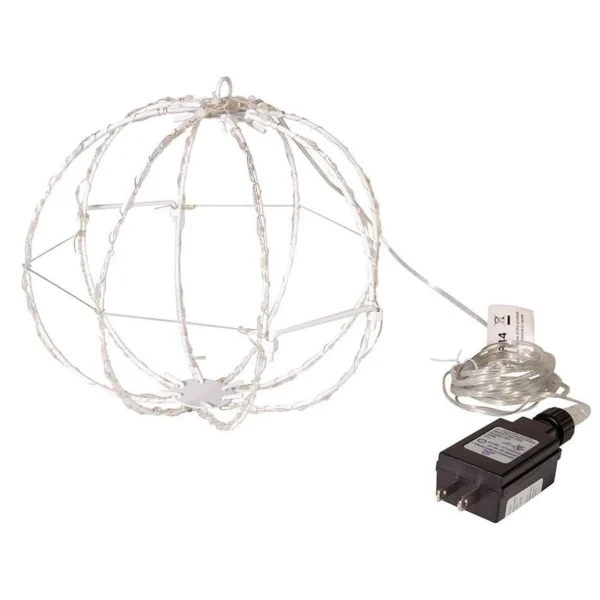 Kurt Adler 8-Inch Rgb Superbright Led Clear Wire Foldable Metal Sphere