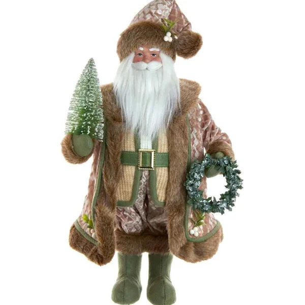 Kurt Adler 18-Inch Sage And Neutral Santa Table Piece