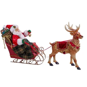 Kurt Adler 10-Inch Santa In Sleigh With Deer