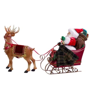 Kurt Adler 10-Inch Santa In Sleigh With Deer