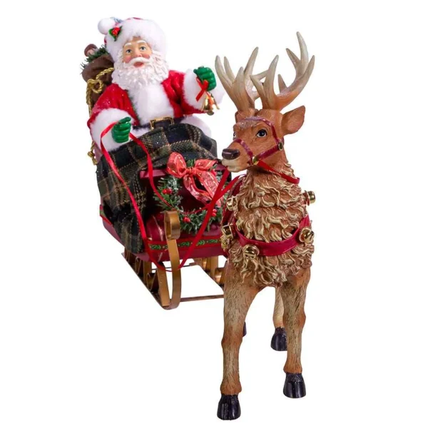 Kurt Adler 10-Inch Santa In Sleigh With Deer