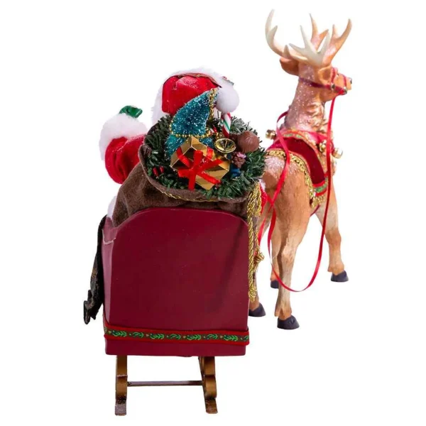 Kurt Adler 10-Inch Santa In Sleigh With Deer