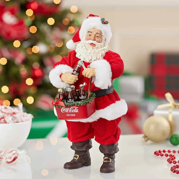 Kurt Adler 10-Inch Santa Opening Coke Tablepiece