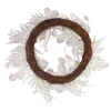 Kurt Adler 24-Inch Un-Lit Decorated White Rattan Wreath