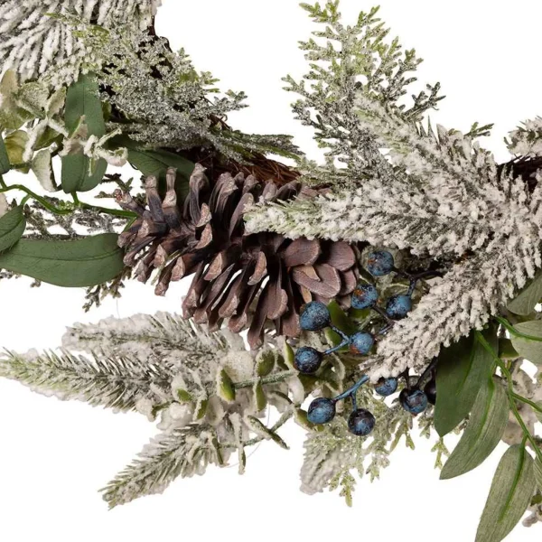 Kurt Adler 24-Inch Un-Lit Decorated Rattan Wreath With Blueberries