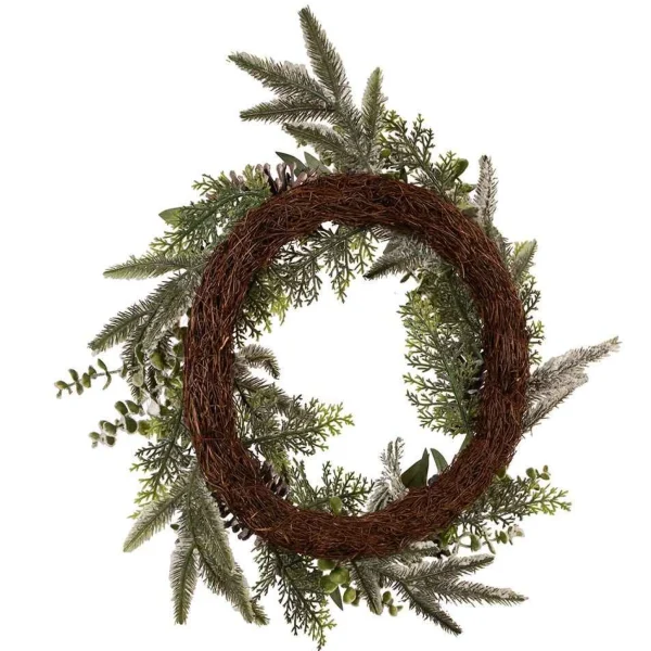 Kurt Adler 24-Inch Un-Lit Decorated Rattan Wreath With Blueberries