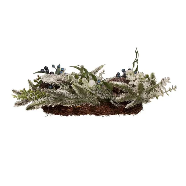 Kurt Adler 24-Inch Un-Lit Decorated Rattan Wreath With Blueberries