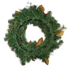 Kurt Adler 30-Inch Unlit Red & Gold Poinsettia Wreath