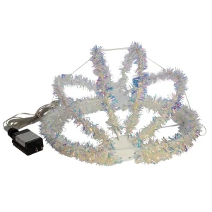 Kurt Adler 12-Inch Warm White Led Tinsel Foldable Sphere
